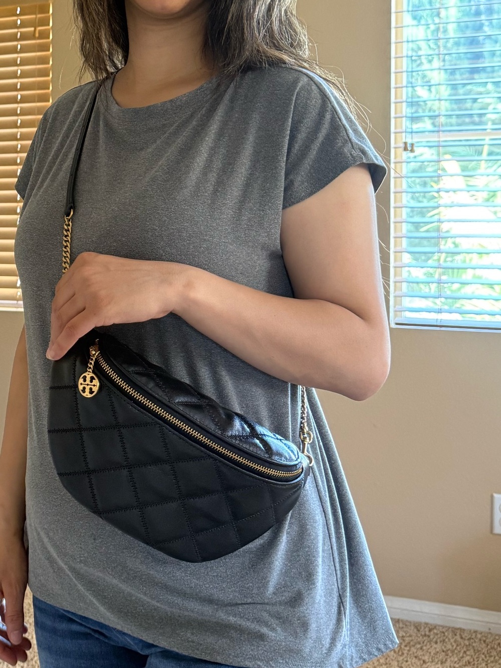 NWT Tory Burch Willa Belt Bag Leather Fanny Pack Crossbody in Black - Picture 11 of 14